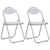 Image de vidaXL Chaises pliantes à manger lot de 2 blanc similicuir284408