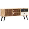 Image de vidaXL Meuble TV 115x30x47 cm Bois massif de manguier