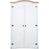Image de vidaXL Vidaxl Garde-Robe Avec 2 Portes Gamme Corona Pin Mexicain Blanc