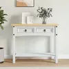 Image de vidaXL Table console Gamme Corona Pin mexicain Blanc 90x34,5x73 cm282646
