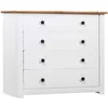 Image de vidaXL Vidaxl Armoire Latérale Blanc 80x40x73 Cm Pin Assortiment Panama