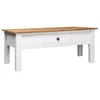 Image de vidaXL Table basse Blanc 100x60x45 cm Pin massif Assortiment Panama282684