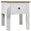 Image de vidaXL Table de chevet Blanc 46x40x57 cm Pin Gamme Panama
