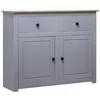 Image de vidaXL Buffet Gris 93x40x80 cm Pin solide Assortiment Panama282698