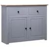 Image de vidaXL Buffet Gris 93x40x80 cm Pin solide Assortiment Panama