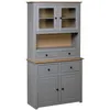 Image de vidaXL Buffet haut Gris 93x40,5x180 cm Pin Gamme Panama282701