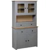 Image de Armoire de Rangement Haute Style Rustique Gris 93x40,5x180 cm Pin Massif Gamme Panama