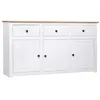 Image de vidaXL Buffet Blanc 135x40x80 cm Pin solide Gamme Panama282705