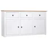 Image de vidaXL Buffet Blanc 135x40x80 cm Pin solide Assortiment Panama