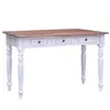 Image de vidaXL Bureau avec tiroirs blanc 117x57x75 cm bois d'acajou massif283908