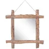 Image de vidaXL Miroir à bûches Naturel 70x70 cm Bois de récupération massif