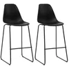 Image de vidaXL Vidaxl Chaises De Bar 2 Pcs Noir Plastique