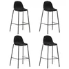 Image de vidaXL Chaises de bar lot de 4 noir tissu