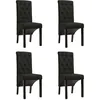 Image de vidaXL Chaises De Salle À Manger 4 Pcs Noir Tissu - Vidaxl
