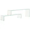 Image de vidaXL Ensemble de table basse 2 pcs 90x30x20/110x30x40cm Verre trempé
