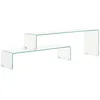 Image de vidaXL Ensemble De Table Basse 2 Pcs 90x30x20/110x30x40cm Verre Trempé - Vidaxl
