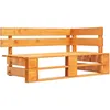 Image de Banc Palette D'angle De Jardin Bois Marron Miel