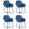 Image de vidaXL Chaises à manger lot de 4 Bleu Velours277005