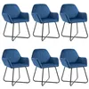 Image de vidaXL Chaises à manger lot de 6 bleu velours277006
