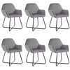 Image de vidaXL Chaises à manger lot de 6 gris velours277010