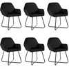 Image de vidaXL Chaises à manger lot de 6 noir velours277012