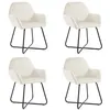 Image de vidaXL Chaises à manger lot de 4 Crème Velours277013