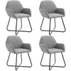 Image de vidaXL Chaises à manger lot de 4 gris clair tissu277094