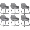 Image de vidaXL Chaises à manger lot de 6 gris clair tissu