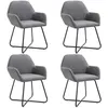Image de vidaXL Chaises à manger lot de 4 gris foncé tissu277096