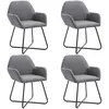 Image de vidaXL Chaises de salle Ã  manger 4 pcs Gris foncÃ© Tissu