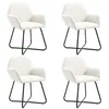 Image de vidaXL Chaises à manger lot de 4 crème tissu277098