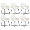 Image de vidaXL Chaises à manger lot de 6 crème tissu