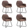 Image de vidaXL Chaises à manger lot de 4 marron tissu277100