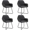 Image de vidaXL Chaises à manger lot de 4 noir tissu277106