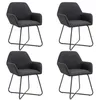 Image de Chaises de salle Ã  manger 4 pcs Noir Tissu