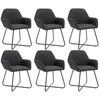 Image de vidaXL Chaises à manger lot de 6 noir tissu277107
