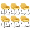 Image de vidaXL Chaises à manger lot de 6 jaune tissu277109