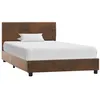 Image de vidaXL Cadre de lit Marron Similicuir daim 100x200 cm