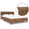 Image de vidaXL Cadre de lit Marron Similicuir daim 140 x 200 cm