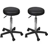 Image de vidaXL 2 Pcs Tabourets De Bureau Noir 35,5x98 Cm Similicuir