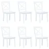 Image de vidaXL Chaises à manger lot de 6 blanc bois d'hévéa massif277543