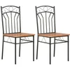 Image de vidaXL Chaises De Salle À Manger 2 Pcs Marron Mdf