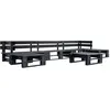 Image de vidaXL Canapés de jardin palette 6 pcs Noir Bois