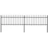 Image de vidaXL Clôture de jardin avec dessus en lance Acier 3,4x0,8 m Noir277603