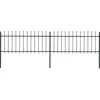 Image de vidaXL Clôture De Jardin Avec Dessus En Lance Acier 3,4x0,8 M Noir