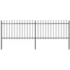 Image de vidaXL Clôture de jardin avec dessus en lance Acier 3,4 x 1 m Noir277612