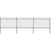 Image de vidaXL Clôture de jardin avec dessus en lance Acier 5,1 x 1,2 m Noir