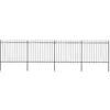 Image de vidaXL Clôture de jardin avec dessus en lance Acier 68 x 15 m Noir