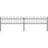 Image de vidaXL Clôture De Jardin Avec Dessus En Cerceau Acier 3,4 X 0,6 M Noir