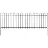 Image de vidaXL Clôture de jardin avec dessus en cerceau Acier 3,4 x 1,2 m Noir277666